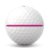 Titleist Pro V1 golfboll med rosa AIM-siktlinje - närbild
