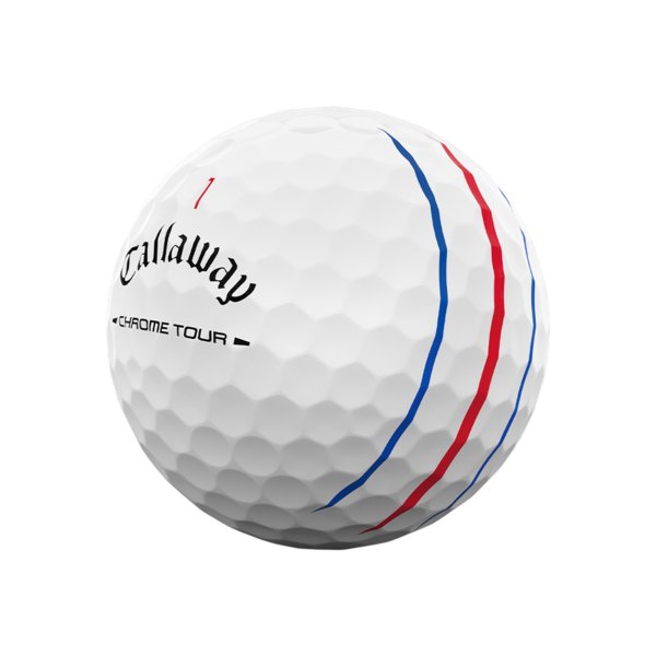 Callaway Chrome Tour Triple Track White - golfboll med Triple Track-linjer