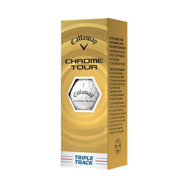 Callaway Chrome Tour Triple Track White - golfbollförpackning från sidan