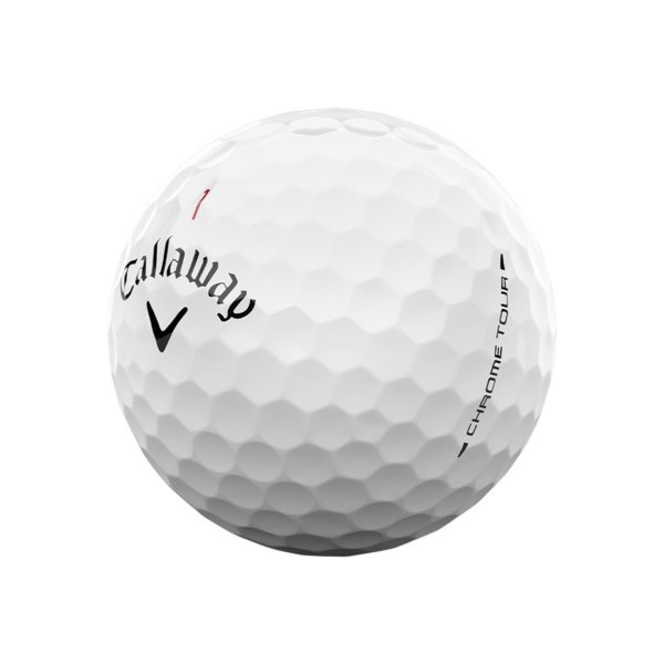 Callaway Chrome Tour White - närbild av golfboll