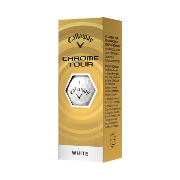 Callaway Chrome Tour White - golfbollförpackning från sidan